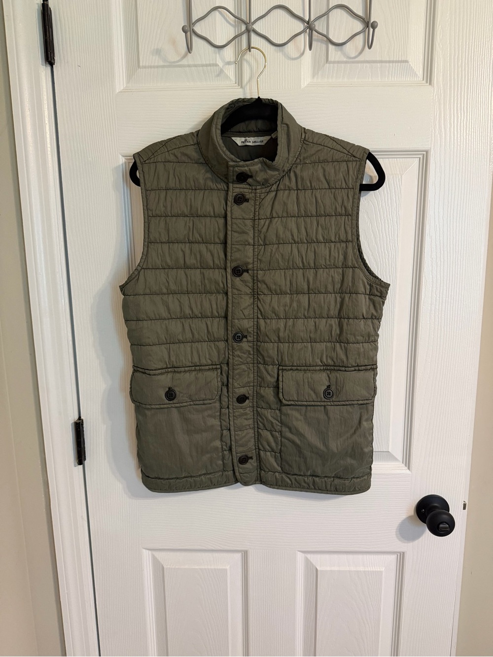 Men's Quilted Peter Millar Olive Green Vest